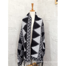 Women′s Cashmere Like Classic Knitted Winter Geometry Printing Shawl Scarf (SP309)